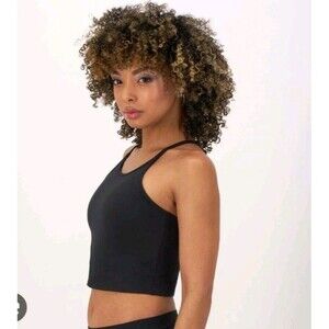 CHAMPION Women's Absolute Eco Cropped Tank Top Black Strappy Small 174